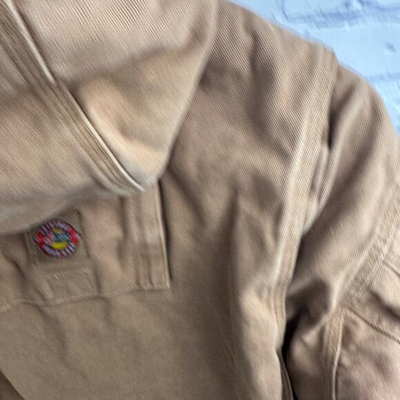 Justin Original Workwear Utility Jacket Heavy Duty Brown Canvas hooded Med/Lg* - Picture 14 of 16